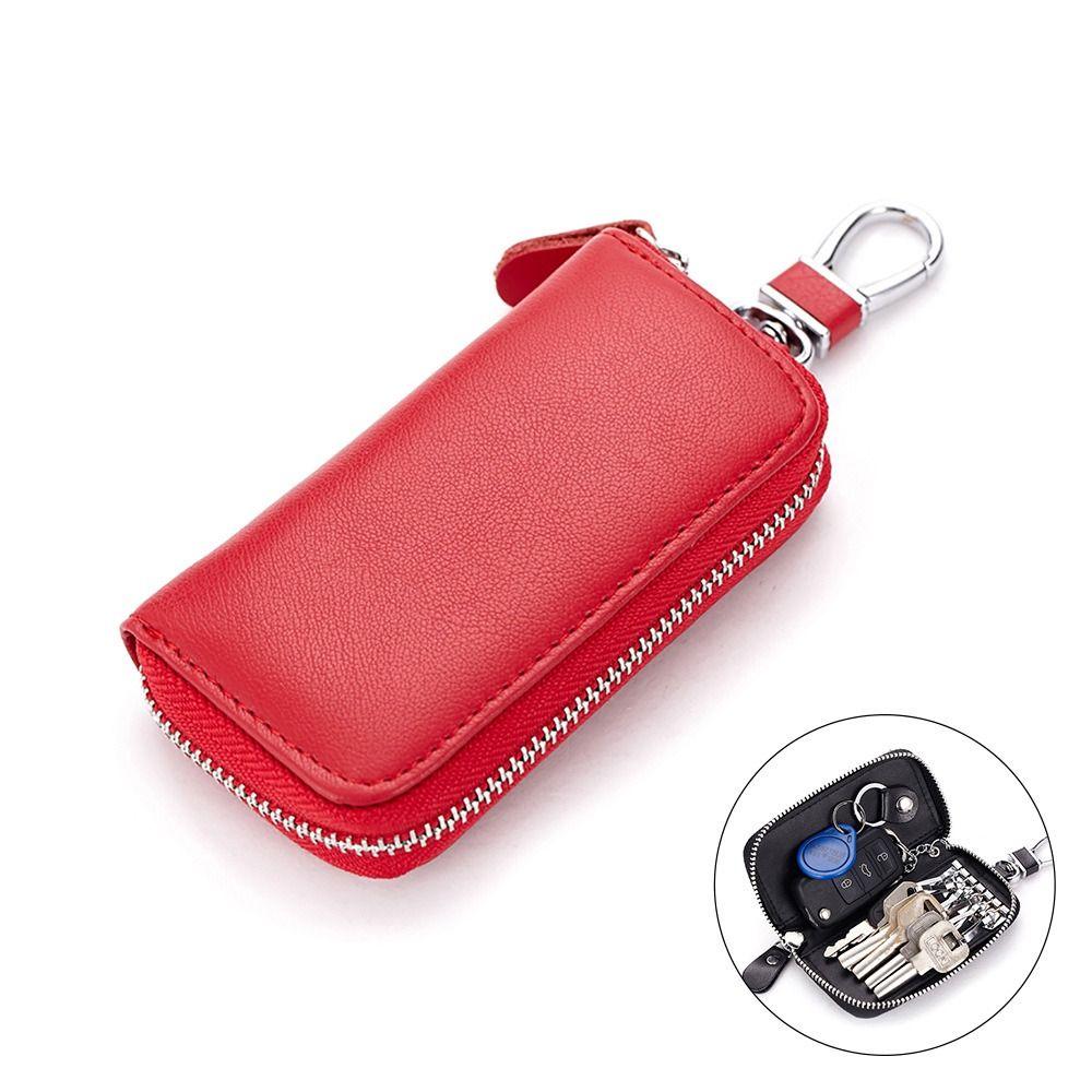 Mini Purse Genuine Leather Key Bag Zipper Car Key Case Key Holder Organizer Pouch  Men Women