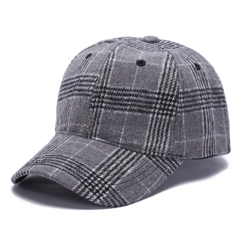 Cotton Breathable Baseball Cap for Men and Women Black and White Checkered Duck Tongue Hat Student Sun Hat
