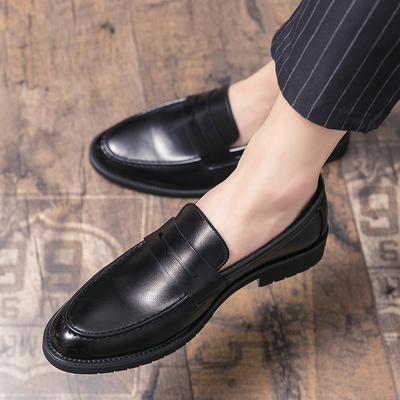 Módní Pánské Mokasíny s Hrubou Podrážkou Čistě Černé Designové Dospělé Mokasíny Nazouvací Pohodlná Ležérní Obuv Obchodní Klasické Penny Mokasíny Oxfords