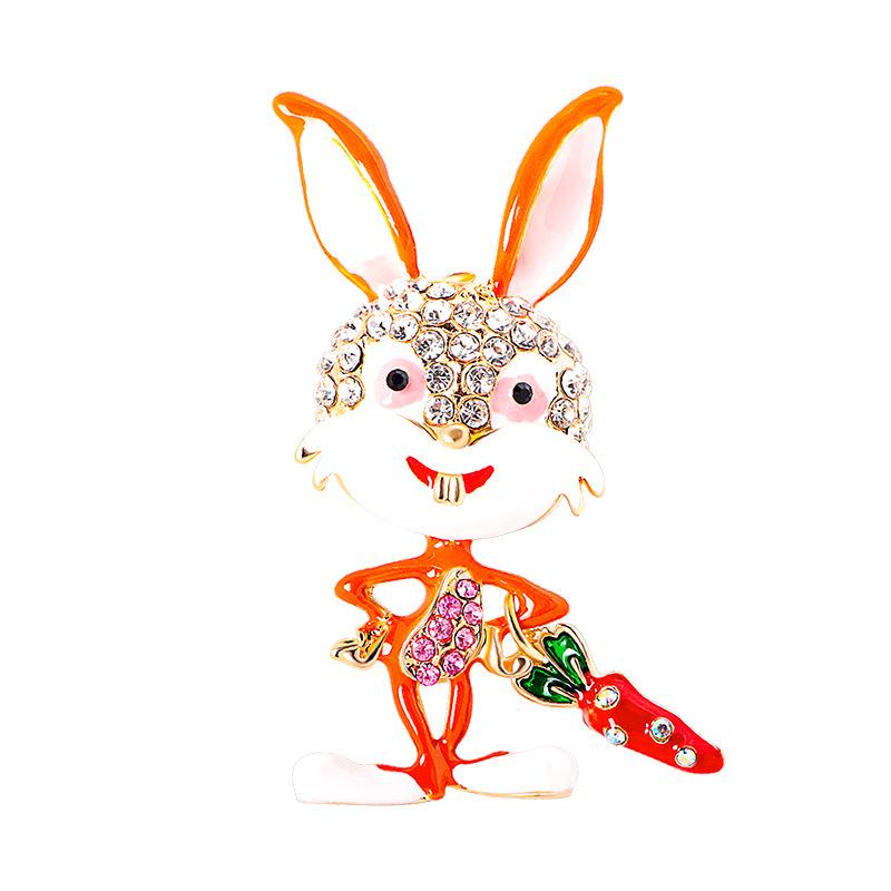 Fashion Cute Bunny Brooch Summer Clothes with Accessories High Sense Light Luxury Exquisite Animal Rabbit Corsage Woman