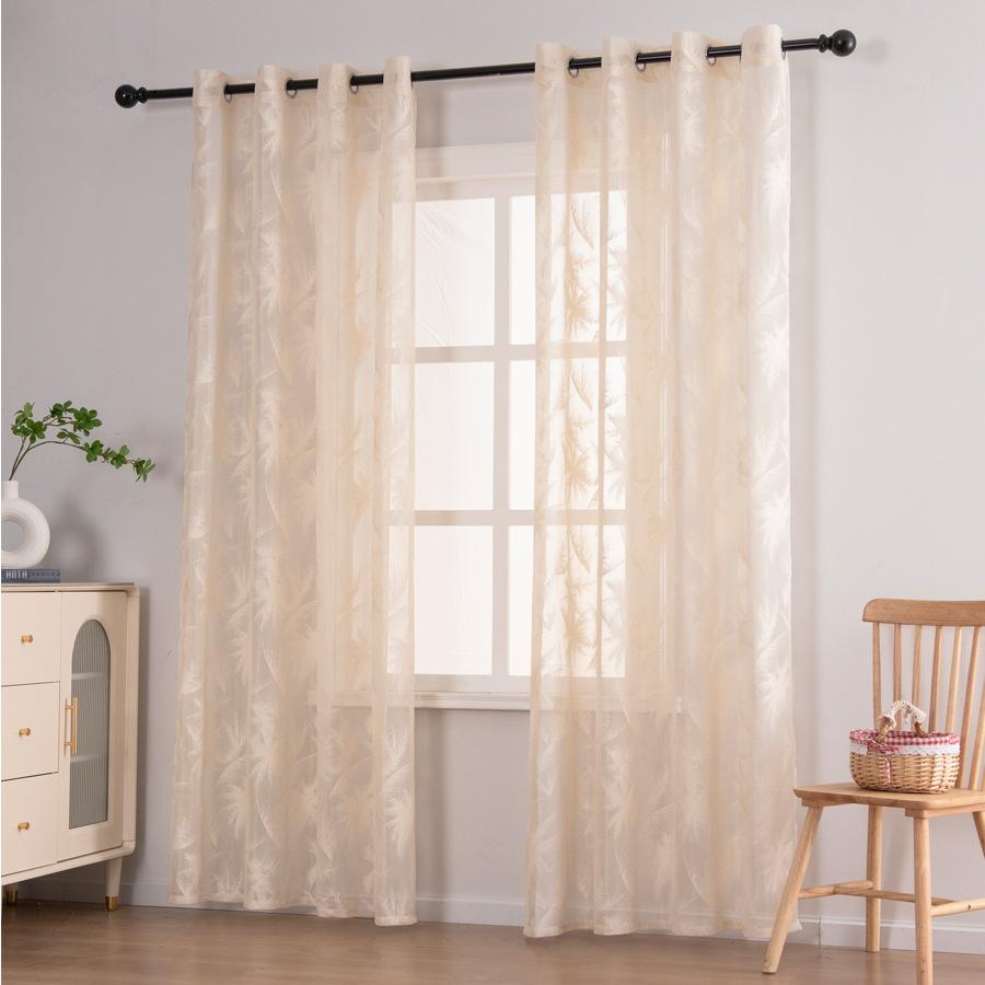 American Jacquard Window Screen Transparent Curtains Living Room Bedroom Dining Room European and American Curtains