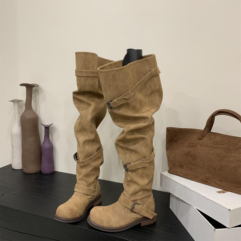 Chaussures style nouveau: Bottes souples, Bottes hautes à semelles épaisses, Chaussures pour femmes, Bottes longues à talon bloc