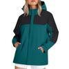 Women's Fashionable Color Blocked Long Sleeved Hooded Outdoor Thin Waterproof Running Sports Jacket, Submachine Jacket