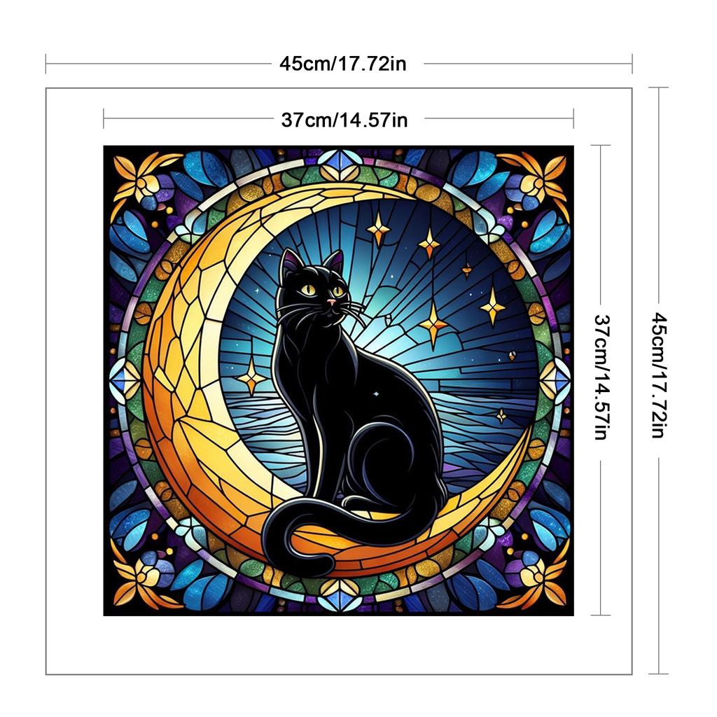 Zestaw do haftu krzyżykowego z kotem Zestaw do haftu krzyżykowego ze szklanym witrażowym latarnią morską Zestaw do haftu DIY 11CT Zestaw do rękodzieła Dekoracja domu Ozdoby