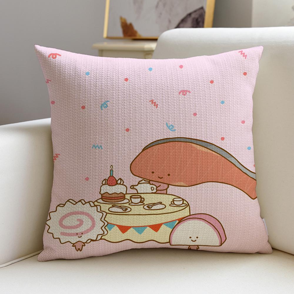 Lovely KKirinchanS Cushion Cover Breathable and skinfriendly linen pillowcase square removable and washable cushion