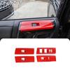 Red Window Lift Button Switch Trim Decor for 4Runner 10-19 Interior Accessories
