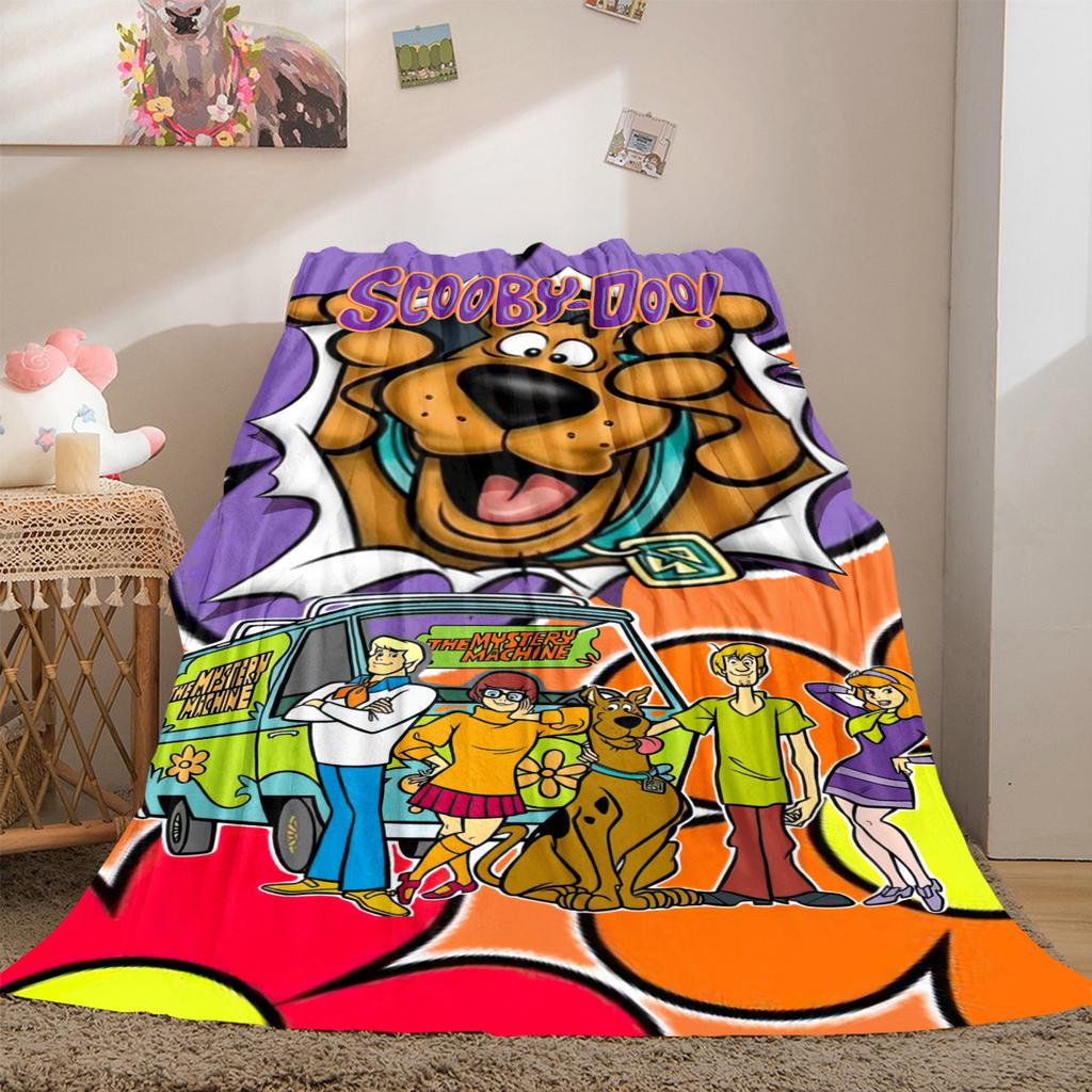 Halloween fantasy comedy adventure cartoon movie Scooby-Doo blanket soft home furnishing nap decoration four seasons warm Sherpa blanket U16