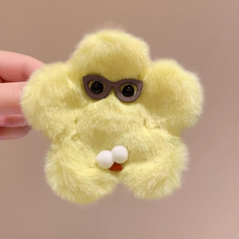 Urocze OkularyKwiaty Półupięte Średniej WielkościPluszowy Klips Szczękowy Damskie Updo Klips Rekin Spinka do Włosów Kreskówkowa Spinka do Włosów