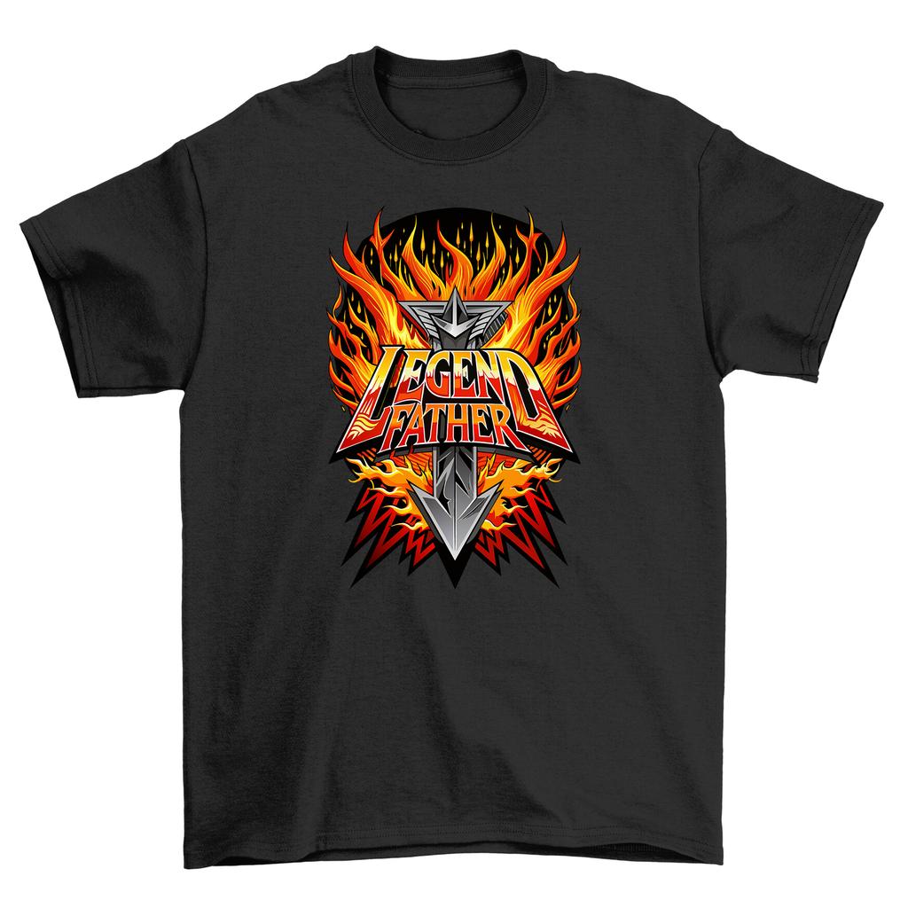 Legendary Father Dad Flames T-Shirt Mens Womens Tees Top - Ignite Laughter and Love with this Funny T