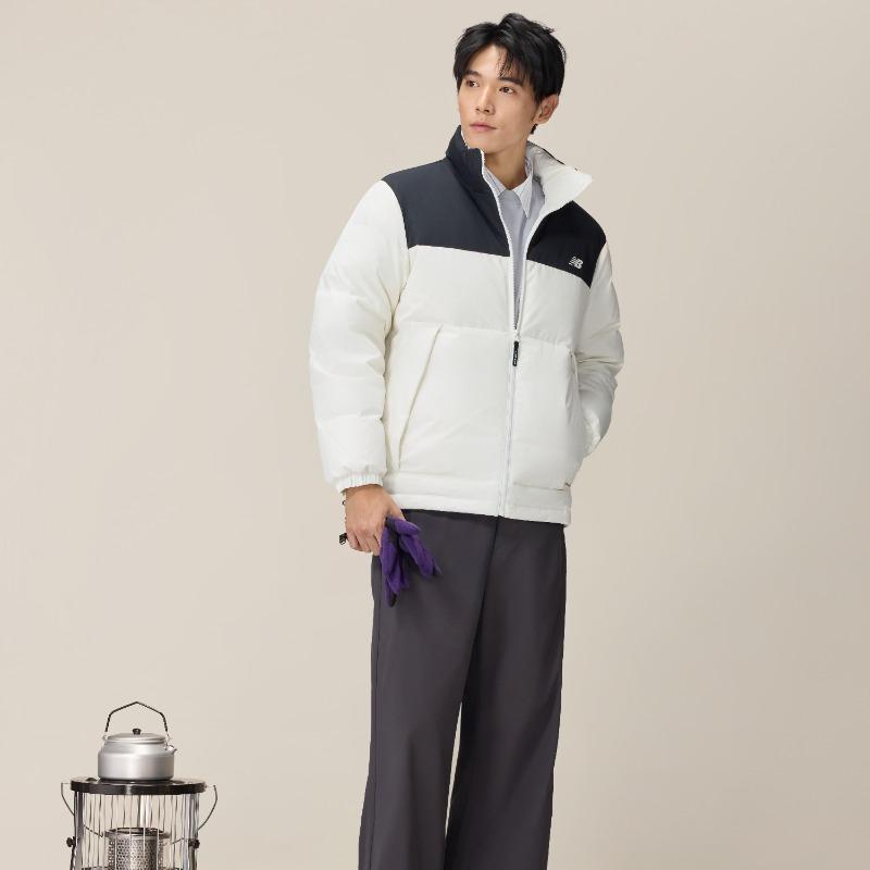 New Balance Down Jackets Men's White Stand Collar Thin Other AMJ53362-CIC