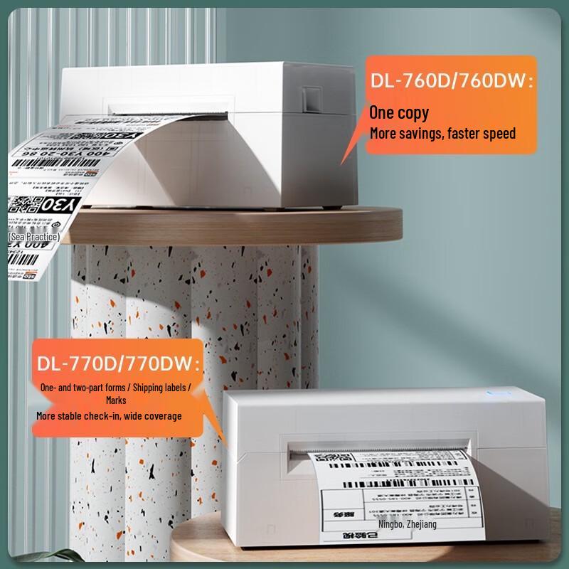 Delun DL-770DW Wireless High-Speed Thermal Label Printer