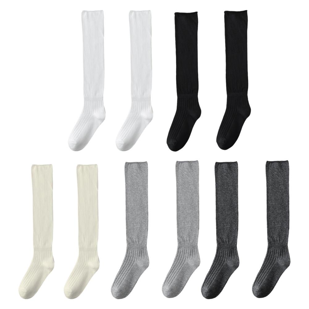 Ciorapi noi de damă Tendințe de primăvară Casual stil preppy șosete comode uni șosete până la genunchi Bumbac Col U2F4