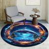 Dolphin Spacetime Dream Round Rug Nonslip Area Rug Office Chair Mat Carpet For Living Room Bedroom Home Decor