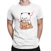 Bubu Dudu Chilling T-Shirt Men  Vintage Pure Cotton Tee Shirt Crewneck Short Sleeve T Shirts Plus Size Clothes