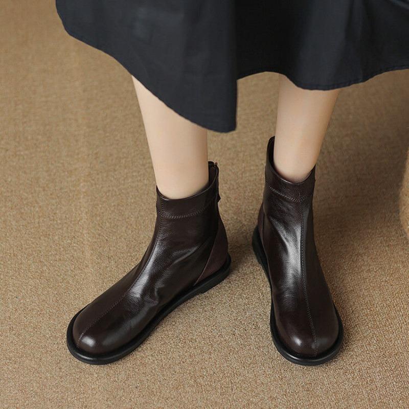 Retro Fashion Versatile Flat Shoes for Autumn and Winter Short Boots