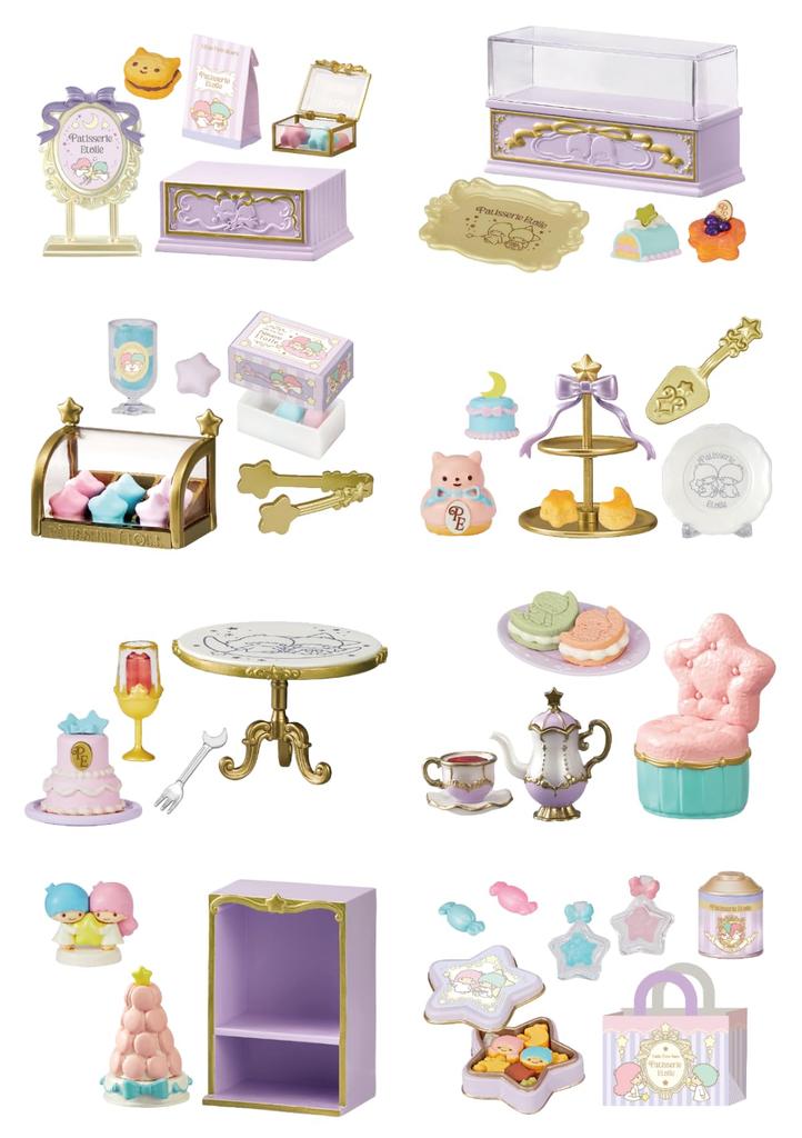 Sanrio Little Twin Stars Kiki Lala Patisserie 1 H115 x W70 x PVC Re-Ment & Etoile, Box, D50mm,