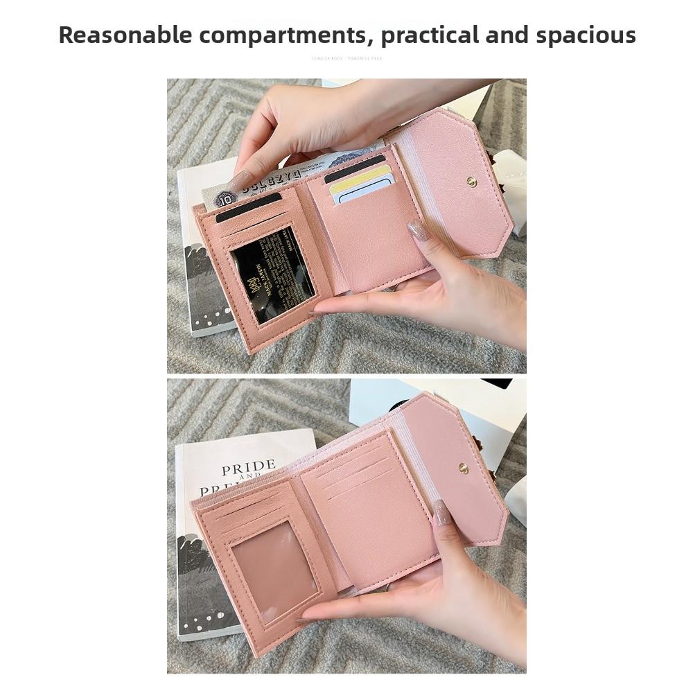Women's Short Wallet, Stylish and Simple Clutch Bag, Bow-decorated Multi-card Wallet