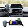 For Hyundai Ioniq 5   2024 2025 Car Storage Box with Phone Mount Double Phone Holders Base Multi-functional Storage Box
