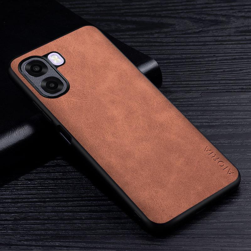 

Премиальный чехол для телефона из ПУ кожи для Oppo A6X A6T A6K 4G 5G, устойчивый к царапинам, однотонный чехол для Oppo A6x Oppo A6x 4G коричневый