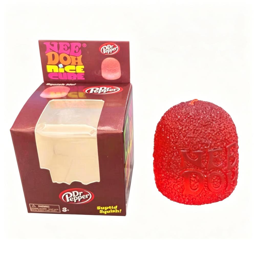 Dr Pepper x NeeDoh Nice Cube Squishy Zachte Knijpbare Fidget Cube Stressverlichting Angstverlichting Sensorisch Speelgoed voor Kinderen en Volwassenen