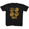 Kids Kiss Faces Black Rock and Roll Music Band T-shirt Tops Tees Men's Women's Unisex