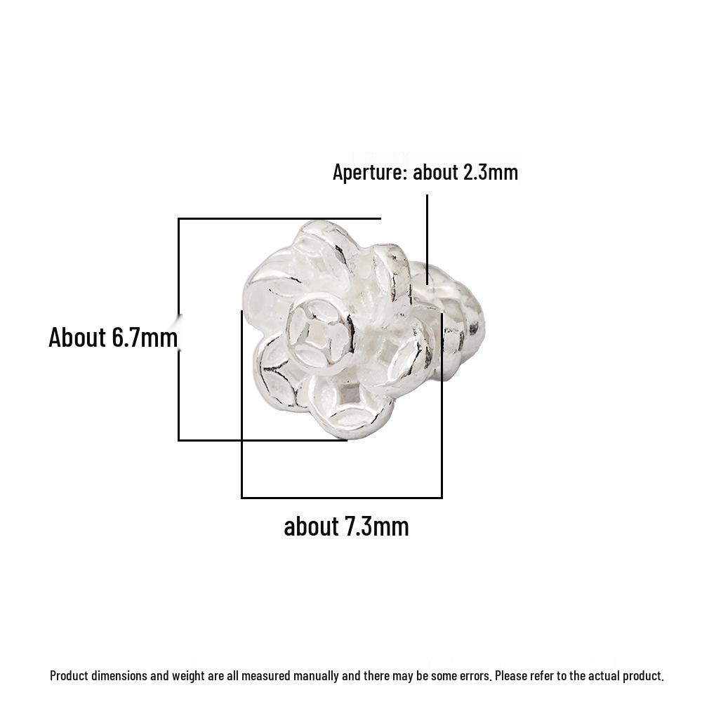 S925 Sterling Silver Retro Flower Beads: Wealth-Attracting Spacer for DIY Bracelets