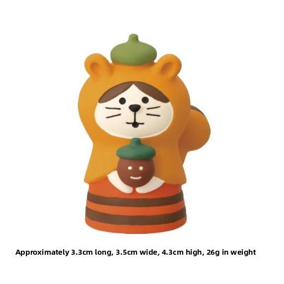 Cat Resin Figurine With Autumn Themed Decor For Home Or Office Display