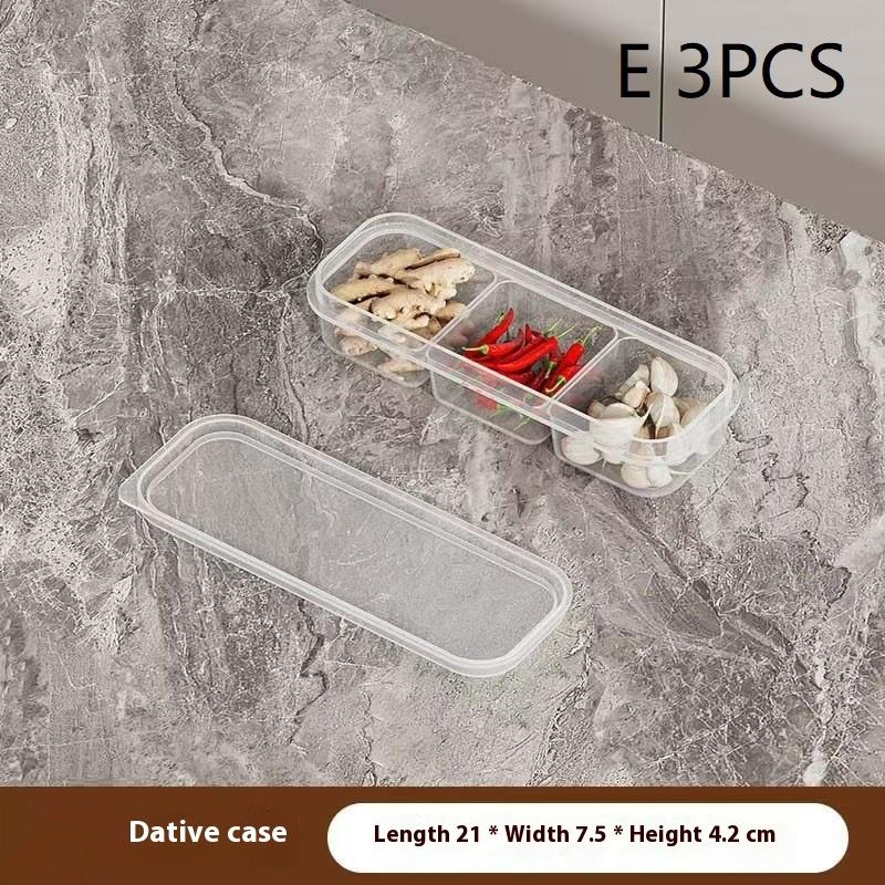 1/3Pcs 2/3/6 Grids Refrigerator Storage Boxes With Holes Scallions Meat Fresh Box Food Container Cold Storage Crisper Sealed