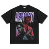ASAP A $AP ROCKY High Street Hip Hop Rap T-Shirt Men's Heavyweight Loose Small Neckline Short Sleeves Comfortable Unisex Tshirt