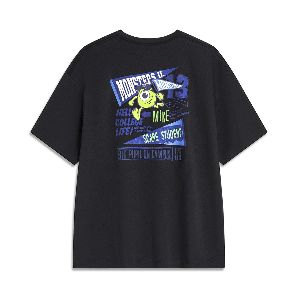 Li Ning X DISHINIGUAISHOUDAXUELIANMING Disney T Shirt Unisex Black AHSU497-3