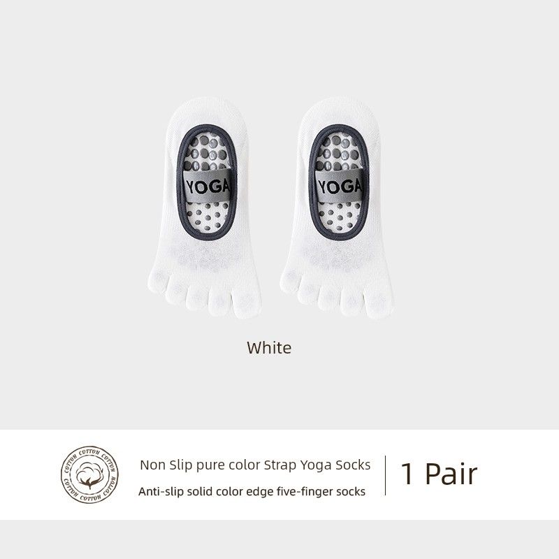 

Five-Finger Yoga Socks Women s Summer Thin Professional Non-Slip Adult Indoor Special Sports Dance Pilates Boat Socks A pair of white