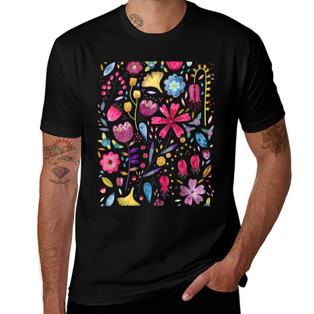 Autumn Hedgerow Flowers Tshirt Fitness Training Breathable Tee