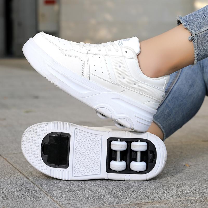 Pattini a Rotelle per Bambini, Pattini Unisex a 6 Ruote con Ruote e Cinghie Rimovibili