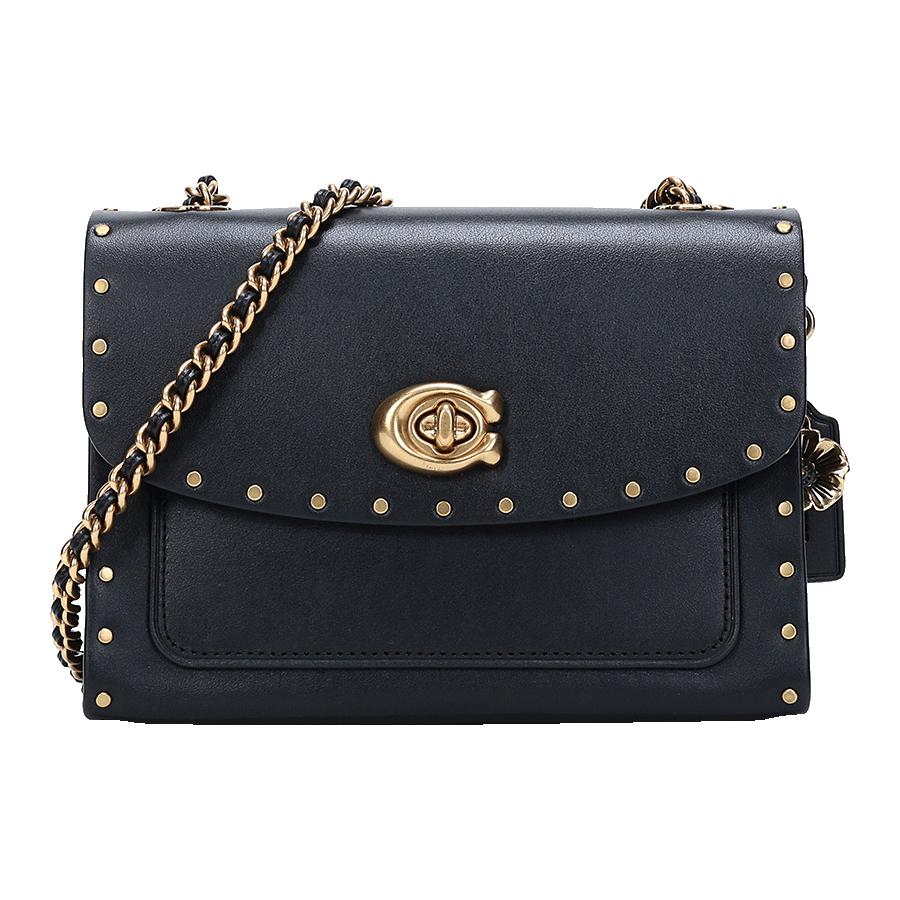 New COACH Parker Cow Leather Chain Bag Crossbody Bag Shoulder Bag Women's Black 29389-B4BK