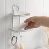 Stainless Steel Wall-Mounted Soap Dish - No-Drill, Drainage Design for Bathroom Organization