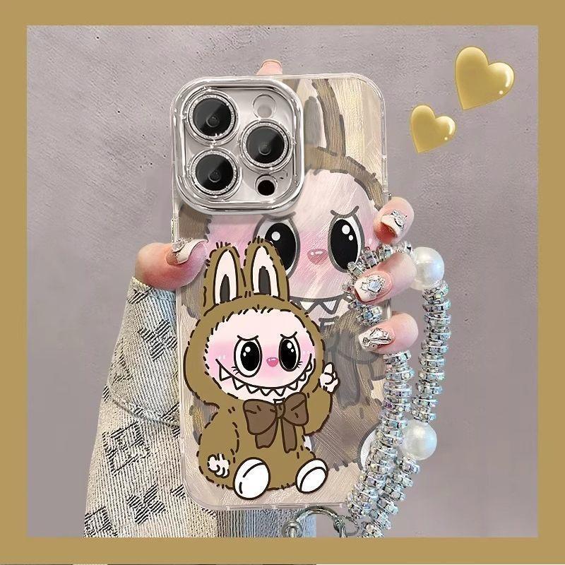 Cartoon Ghost Rab IPhone16promax Apple 17 Mobile Phone Case 15 Chain 14 Fine Hole Feather Yarn 13 Hard