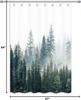 Misty Forest Trees Shower Curtain Machine Washable All Season Waterproof Privacy Protection 2D Print Nature Design Zen 12 Hooks