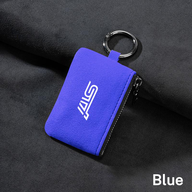 1PC Suede Car Key Bag Wallet TUJRYI Keychain Card Storage Pouch For Subaru Legacy Forester XV Outback WRX Tribeca BRZ Exiga Accessories