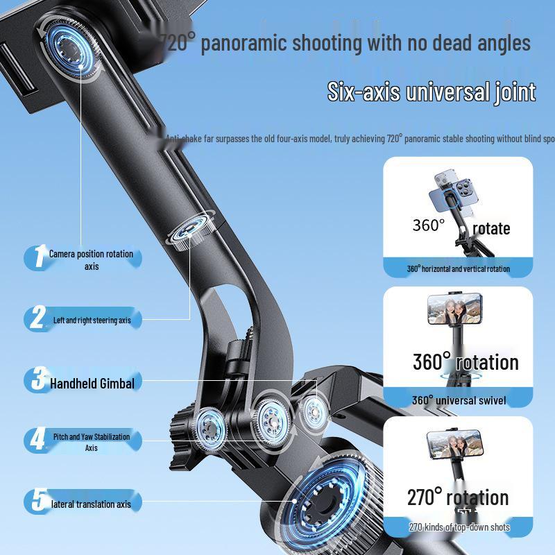 Zoomable Selfie Stick with Extendable Tripod and Anti-Shake Phone Holder for Live Streaming and Travel