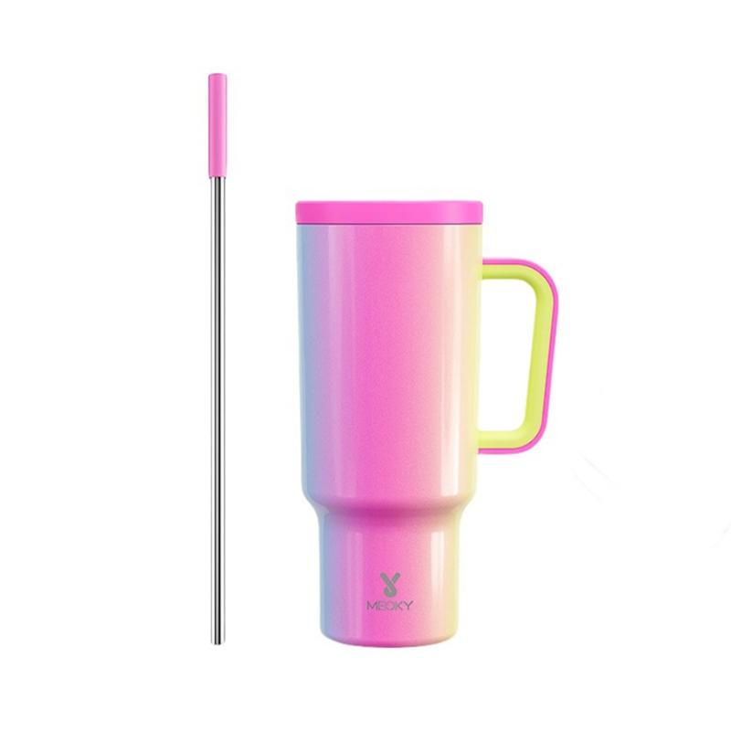 

Meoky 40 унций вакуумный стакан из нержавеющей стали многофункциональный стакан с крышками-соломинками герметичная автомобильная кружка бутылка для воды сока молока чай чашка подарок 40oz