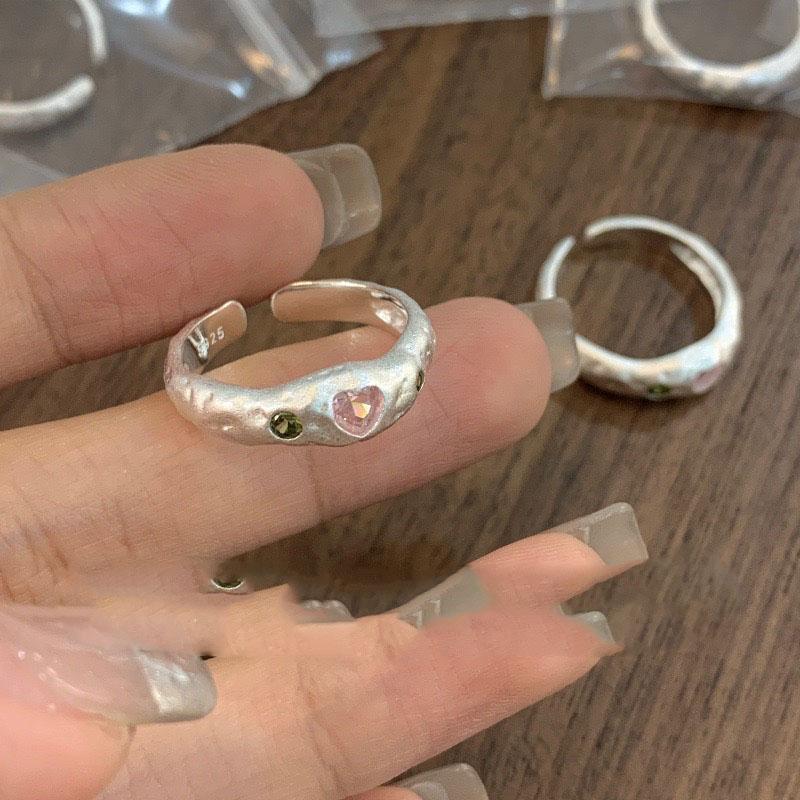 Xiaomi 925 Sterling Silver Rings For Women Men Fine Jewelry Finger Adjustable Open Heart CZ Ring For Party Birthday Gift