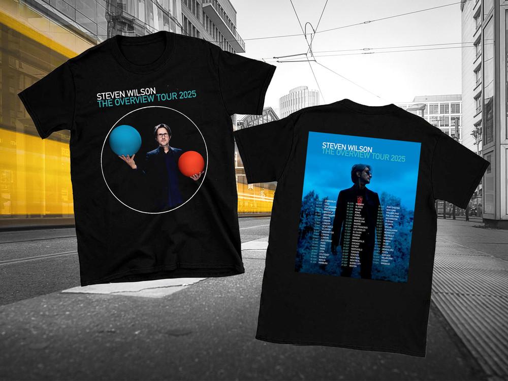 2 стороны Steven Wilson The Overview Tour 2025 Футболка Черная Унисекс S-5XL ND1109 Унисекс Футболка S