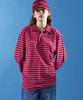 MOONSUN M.C Unisex, Stripe Pk Shirt / Burgundy