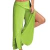 Women Plus Size Wide Leg Pants Loose Fitness Dance Yoga Split Trousers Female Elastic Wasit Casual Workout Solid Summer Clothing