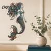 Weather Resistant Metal Art Mermaid Wall Decoration, Three-dimensional Hollow Iron Swimming Pool Area Decorations Sculpture, Retro Ocean Style Hanging