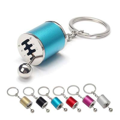 Simulation Car Manual Six-Speed Shift Gear Metal Keychain Pendant Fun Decompression Toy Auto Interior Decor Accessory