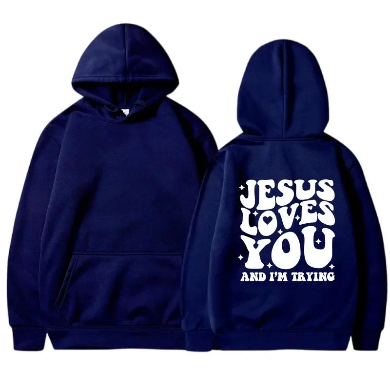 JESUS LOVES YOU Pring and Autumn Men and Women Fashion Sweatshirts Casual Sports Long Sleeve Printed Harajuku Tops Sweatshirts