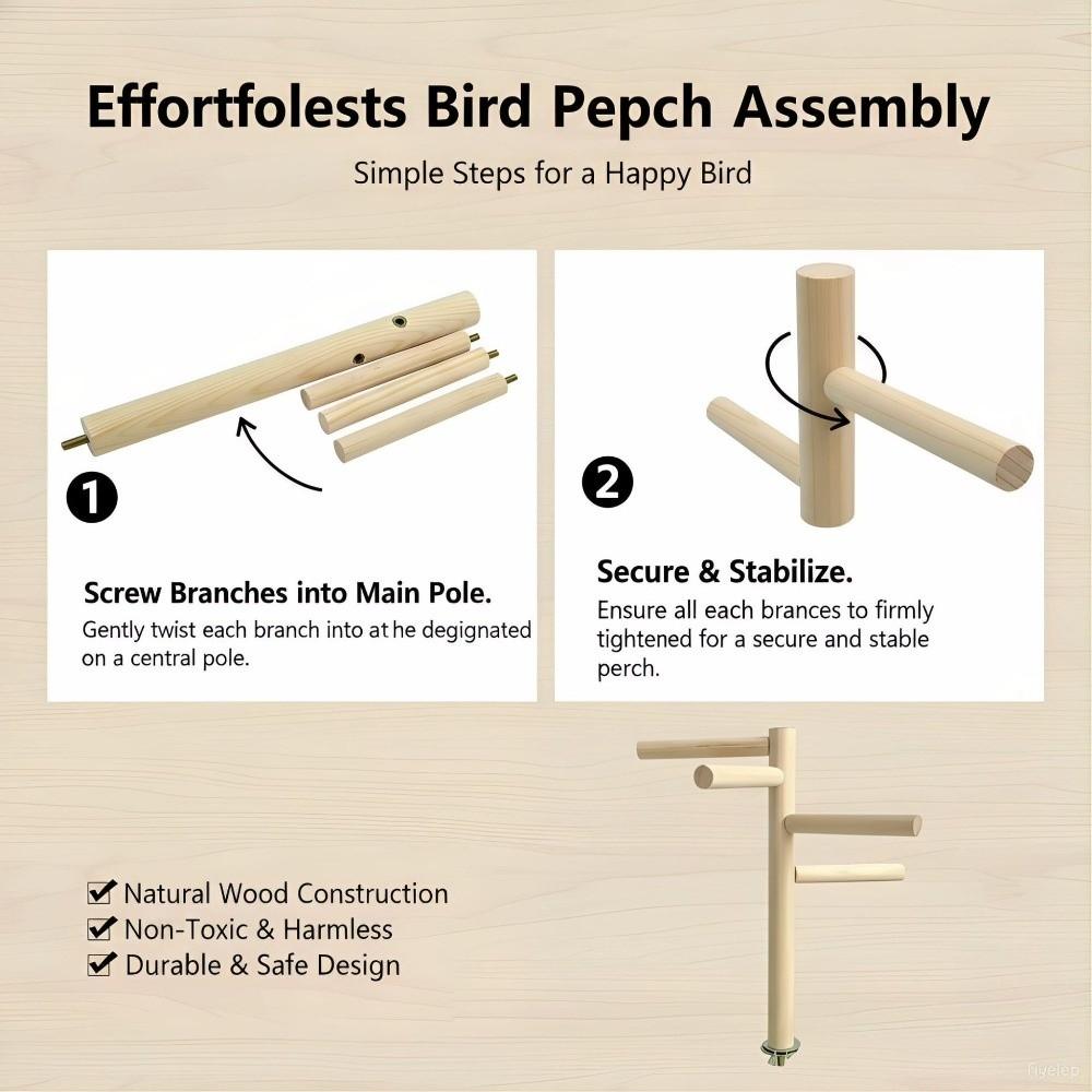 Natural Wood Parrot Swing Toy Rotating Ladder Parakeet Exercise Toy Rotating Ladder Toy For Birds