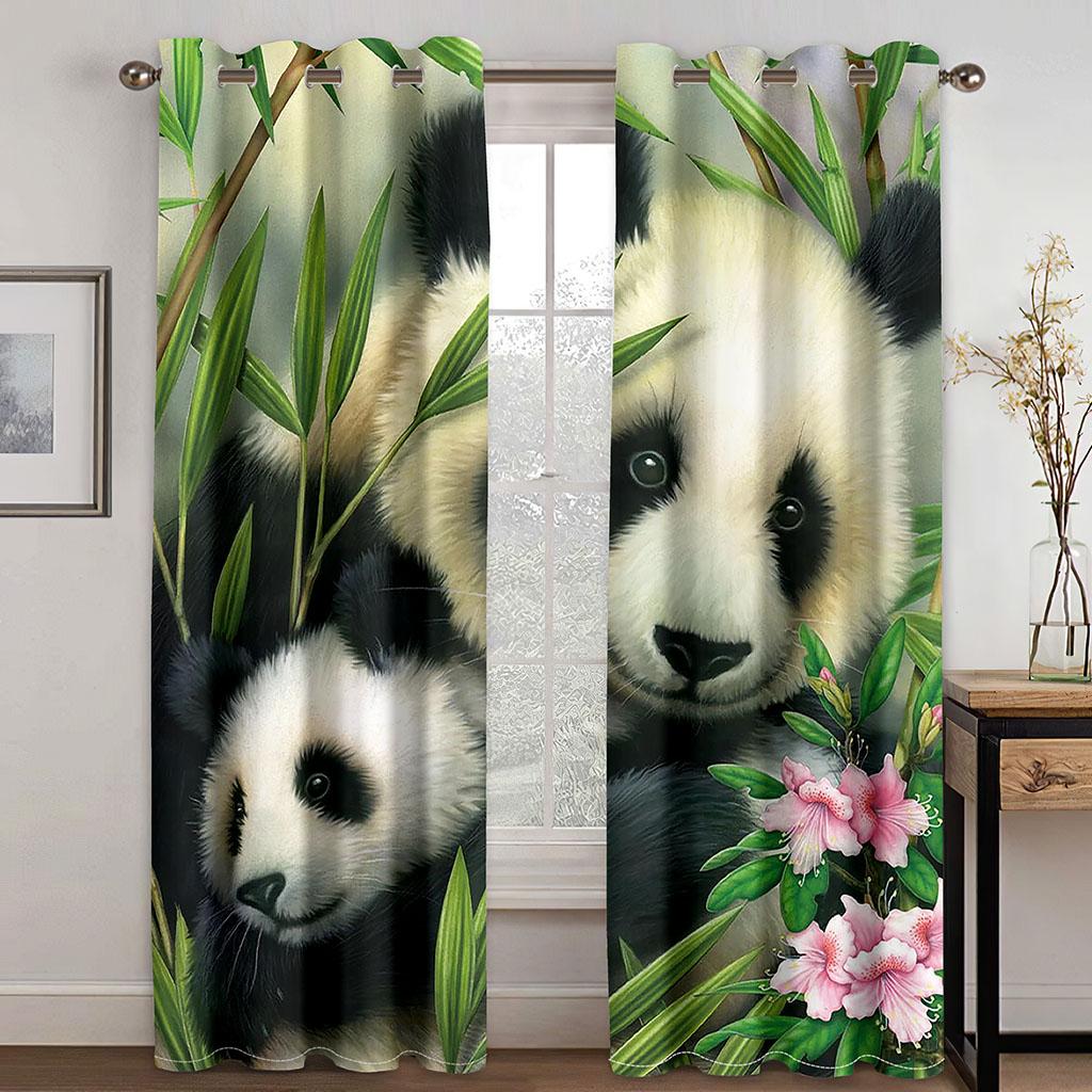 Cheap Cute Cartoon Funny Cat Kids 2 Pieces Free Shipping Thin Curtains for Living Room Bedroom Children's Window Drape Decor