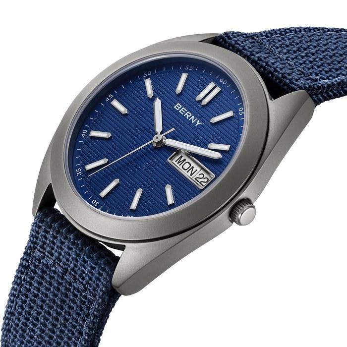 BERNY Watch Men's Titanium 10 ATM Analog Quartz Luminous Blue